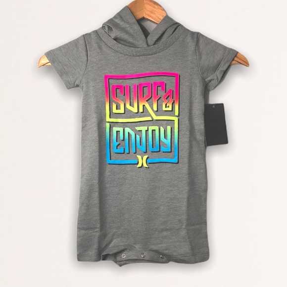 Hurley Other - Hurley Romper Baby Boy Girl Grey Rainbow 24 Month